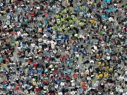 crowd of people with brass instruments on Cathedral Square