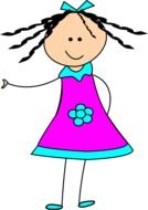 happy girl drawing
