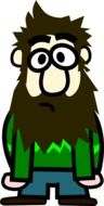 drawn unhappy cartoon bearded man