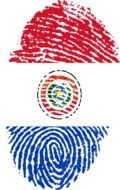 fingerprint with flag of republic of paraguay