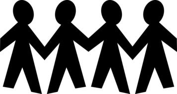 black human silhouettes holding hands