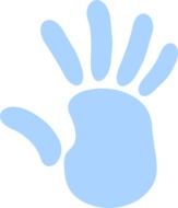 hand fingers blue silhouette drawing