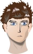 head of young man with fashion haircut, drawing