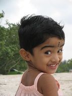 portrait of a little Indian girl with smile