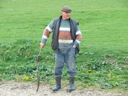 romanian farmer in the rural