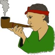 pipe smoking man drawing