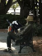 homeless man in the park