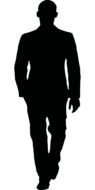 walking man silhouette drawing