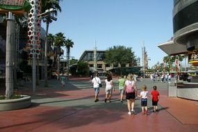 tourists on a sunny summer day in florida