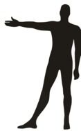 silhouette of a man with outstretched arm