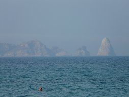blue sea rock