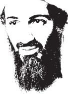black and white drawing Osama bin Laden