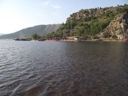 distant view of the coast in the city of Mugla