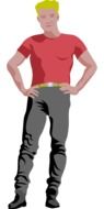 graphic image of a young athletic blond