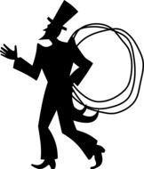 old time chimney sweeper, silhouette
