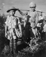 black and white image of chinese child soldiers, 1944