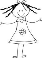 girl happy drawing
