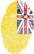 Clipart of Niue flag in a shape of the fingerprint