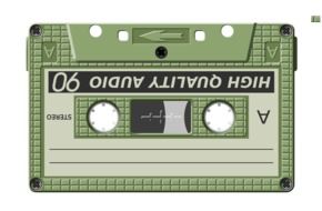 Green cassette as a clipart