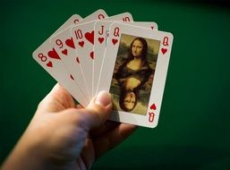 Mona Lisa on playing cards