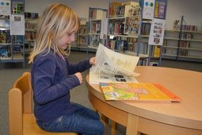 girl in a library