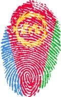 eritrea flag fingerprint drawing