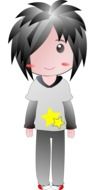 Drawing of a boy in anime style