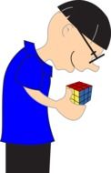 clipart of the boy man with cube