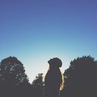 Girl in the sunset