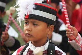 asian child boy with serious face