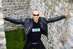 man in leather clothing