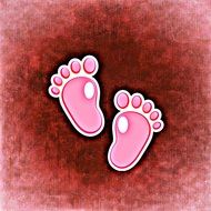 pink baby footprints