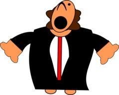 drawing of an opera singer in a suit