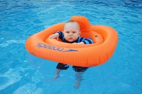 baby in the swimming pool
