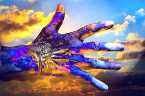 Abstract picture of Colorful hand