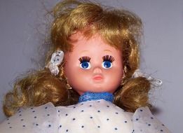 photo of doll with blue eyes