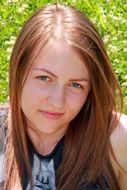 portrait of the girl with blond hair