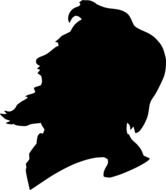 Silhouette of the man with the beard