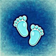 wallpaper with blue baby footprints