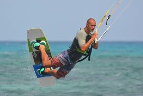 kite surfing man jump