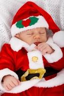 adorable baby in a christmas costume