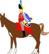 Man is riding on the horse clipart