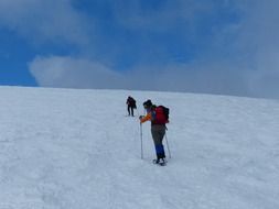 trekking in the snowy mountains