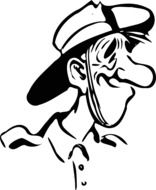 drawing of a ridiculous silly cowboy