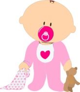 drawing baby with dummy in mouth