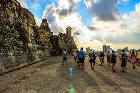 landscape of people near cliffs in colombia
