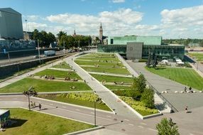 Panorama of the young district in Helsinki