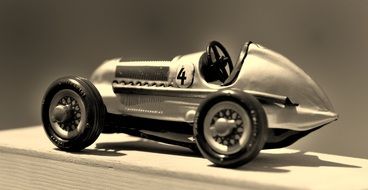 vintage racing car as a miniature model