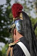 military man in the helmet of the republican guard