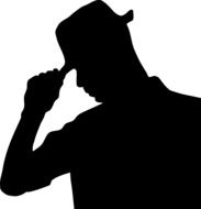 black silhouette of a man in a hat